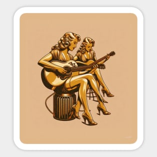 Golden Girls Playing Guitar sitdown Sticker